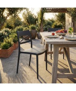Cosma Sedia da Pranzo Grigio 43x55x81 cm Impilabile Senza Braccioli
