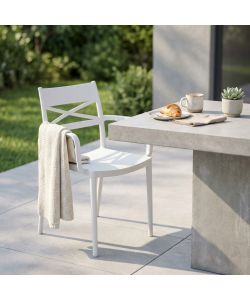 Cosma Sedia Darleen Bianca 43x55x81 cm Moderna Impilabile senza Braccioli