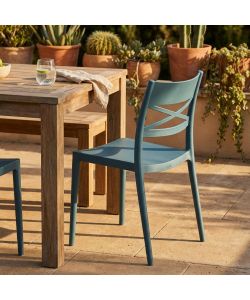 Cosma Sedia da Pranzo Blu 43x55x81 cm Senza Braccioli Impilabile