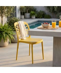 Cosma Sedia impilabile Giallo 43,5x51x80,5 cm in polipropilene moderno
