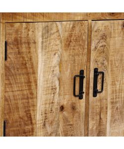 Cosma Mobile Abraham 3 Ante in Legno di Mango 150x40x90h Nero Marrone