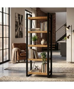 Cosma Mobile Alberic Libreria Industriale 5 Ripiani 60x40x180 cm Marrone