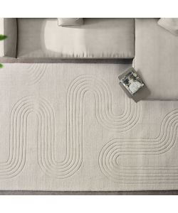 Cosma Tappeto Aymeric in Lana Bianco 160x230 cm Rettangolare Moderno