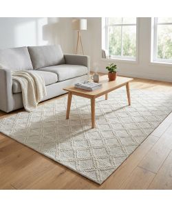 Cosma Tappeto Emmanuel Rettangolare 120x180 cm Bianco in Lana Stile Moderno