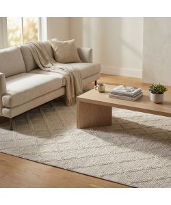 Cosma Tappeto Emmanuel in Lana Bianco 160x230 cm Rettangolare Moderno