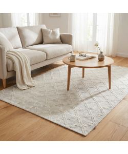 Cosma Tappeto Emmanuel in Lana Bianco 160x230 cm Rettangolare Moderno
