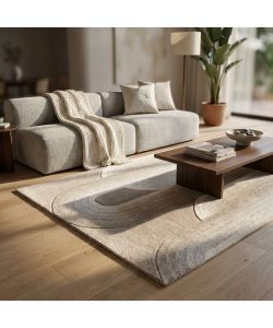 Cosma Tappeto Hugues Rettangolare Lana Tortora 120x180 cm Moderno Fisso