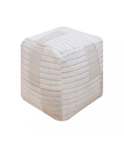 Cosma Pouf Quadrato Ecrù 40x40 cm - Arredo Moderno Fisso Decorativo
