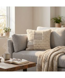 Cosma Cuscino Quadrato Ecrù e Bianco 45x45 cm Fisso Elegante e Comodo