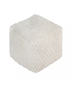 Cosma Pouf Quadrato Bianco 40x40 cm in CotonexLana Fisso Moderno