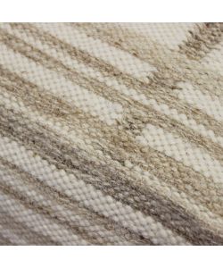 Cosma Pouf Quadrato Ecrù e Bianco 40x40 cm in Cotone e Lana