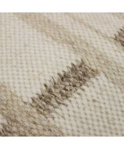 Cosma Pouf Quadrato Ecrù e Bianco 40x40 cm in Cotone e Lana