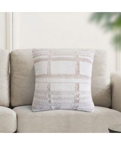 Cosma Cuscino Quadrato 45x45 cm Ecrù e Bianco in Cotone e Lana