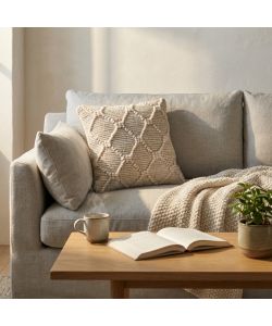 Cosma Cuscino M�liton 45x45 cm Ecr� in JutaxLana Quadrato Fisso
