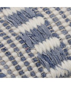 Cosma Cuscino Quadrato 45x45 cm Bianco e Blu Melange in Cotone