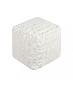 Cosma Pouf Quadrato in CotonexLana Bianco 40x40 cm Design Moderno