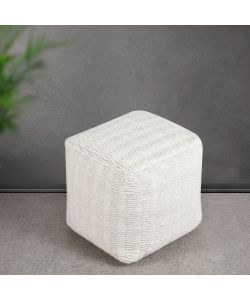 Cosma Pouf Quadrato in CotonexLana Bianco 40x40 cm Design Moderno