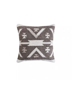 Cosma Cuscino Romaric 45x45 cm Bianco/Taupe Quadrato in Cotone e Lana