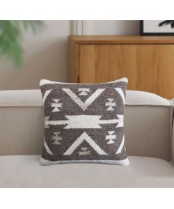 Cosma Cuscino Romaric 45x45 cm Bianco/Taupe Quadrato in Cotone e Lana