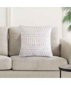 Cosma Cuscino Roméo Ecrù e Bianco Quadrato 45x45 cm in Cotone e Lana