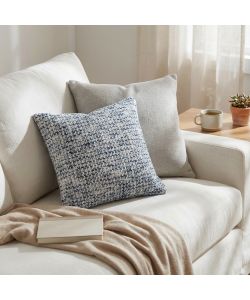 Cosma Cuscino Quadrato 45x45 cm Bianco e Blu Melange Fisso