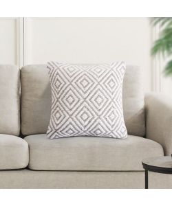 Cosma Cuscino Quadrato in Lana Marrone Chiaro e Bianco 45x45 cm