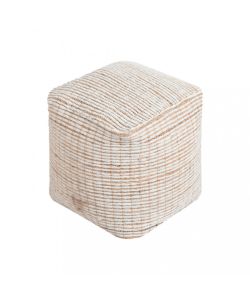 Cosma Pouf Quadrato Ecrù in Lana e Juta 40x40 cm - Design Moderno