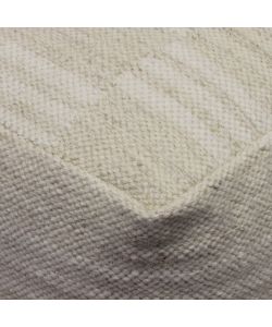 Cosma Pouf Quadrato in Lana 40x40 cm Ecrù Fisso Design Moderno