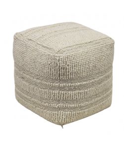 Cosma Pouf Theotime Quadrato in Lana Bianco 40x40 cm - Design Moderno Fisso