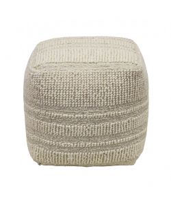 Cosma Pouf Theotime Quadrato in Lana Bianco 40x40 cm - Design Moderno Fisso