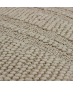 Cosma Pouf Theotime Quadrato in Lana Bianco 40x40 cm - Design Moderno Fisso