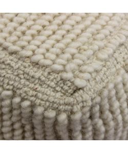 Cosma Pouf Theotime Quadrato in Lana Bianco 40x40 cm - Design Moderno Fisso