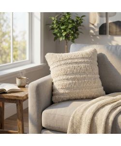 Cosma Cuscino Fisso Quadrato 45x45 cm in Lana Bianco Stile Moderno