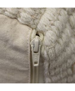 Cosma Pouf Quadrato in Lana Ecrù 40x40 cm Fisso per Casa e Ufficio