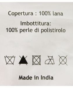 Cosma Pouf Quadrato in Lana Ecrù 40x40 cm Fisso per Casa e Ufficio