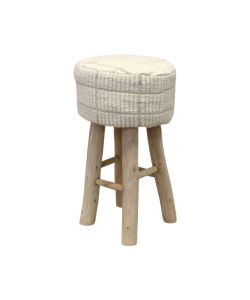 Cosma Sgabello Valentin Cucina in Legno e Lana 40x40x70 cm Bianco