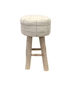 Cosma Sgabello Valentin Cucina in Legno e Lana 40x40x70 cm Bianco