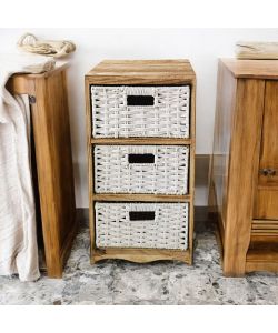 Cosma Mobiletto 3 Cassetti in Legno Marrone Chiaro 35x30x62 cm Vintage