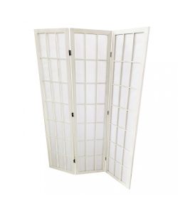 Cosma Separè in Legno Pieghevole Bianco 170x40 cm Stile Country
