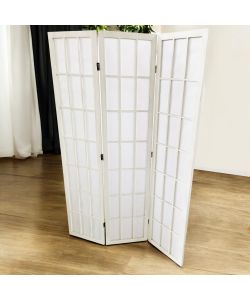 Cosma Separè in Legno Pieghevole Bianco 170x40 cm Stile Country