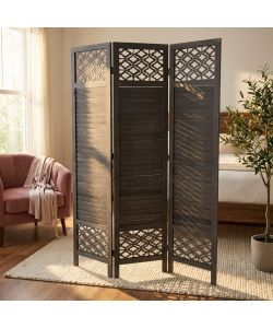 Cosma Separè in Legno Pieghevole Nero 170x40x2 cm Stile Country