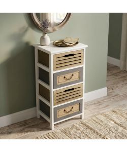 Cosma Mobiletto Alonso 4 Cassetti Vintage Marrone Chiaro 35x28x73 cm