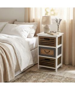 Cosma Mobiletto Alonso 3 Cassetti Legno Marrone Chiaro Vintage 35x28x56 cm