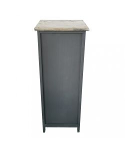 Cosma Mobiletto 4 Cassetti Grigio in Legno Stile Shabby Chic 30x27,5x81 cm
