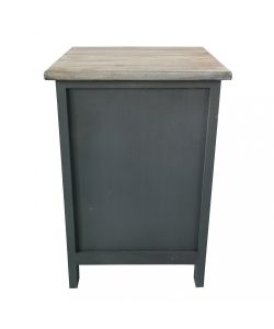 Cosma Mobiletto 2 Cassetti Grigio in Legno Stile Shabby Chic 30x27,5x45 cm