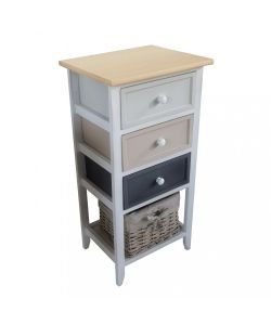 Cosma Mobiletto Andres 4 Cassetti Grigio Chiaro Shabby Chic 35x28x73 cm