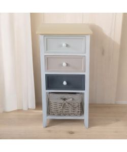 Cosma Mobiletto Andres 4 Cassetti Grigio Chiaro Shabby Chic 35x28x73 cm