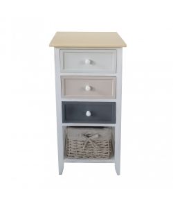 Cosma Mobiletto Andres 4 Cassetti Grigio Chiaro Shabby Chic 35x28x73 cm