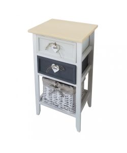Cosma Mobiletto 3 Cassetti Grigio Chiaro in Legno 35x28x62 cm Shabby Chic