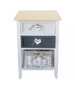 Cosma Mobiletto 3 Cassetti Grigio Chiaro in Legno 35x28x62 cm Shabby Chic